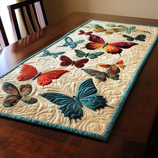 Teal Butterflies Quilted Table Runner GFTOTL315