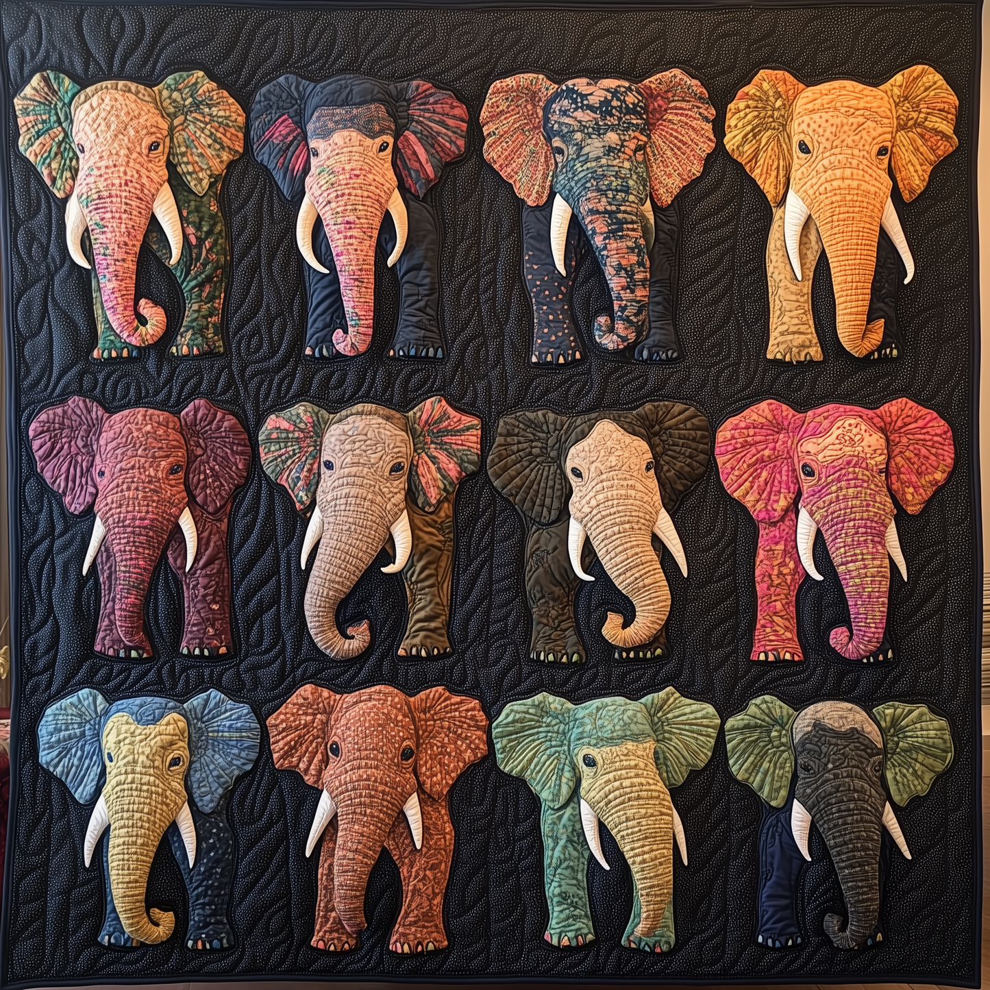 Elephants Family Quilted Blanket GFTOTL330