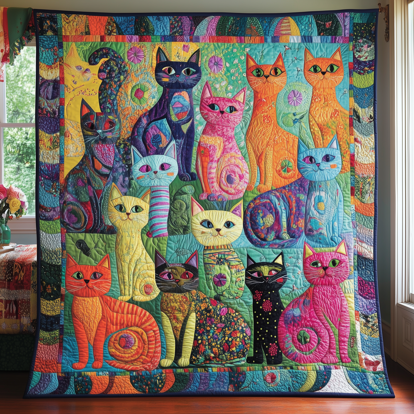 Playful Cats Quilted Blanket GFTOTL347