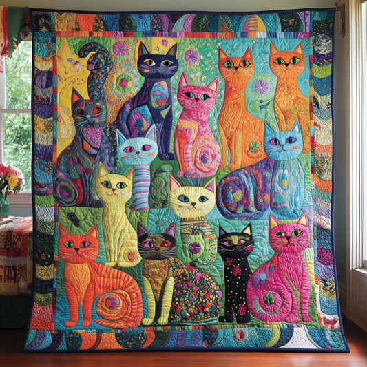 Playful Cats Quilted Blanket GFTOTL347