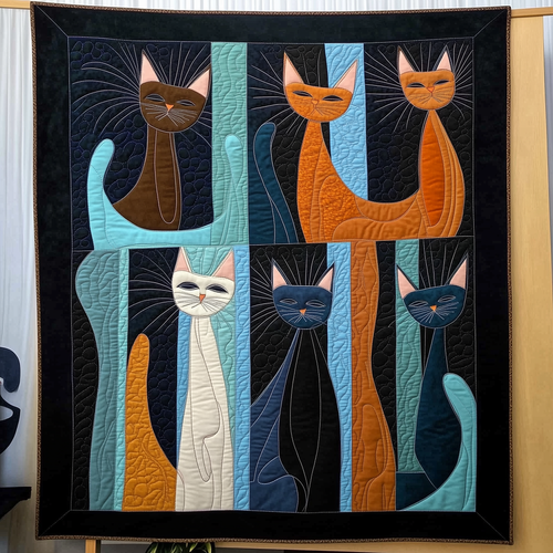 Mid Century Meow Quilted Blanket GFTOTL352