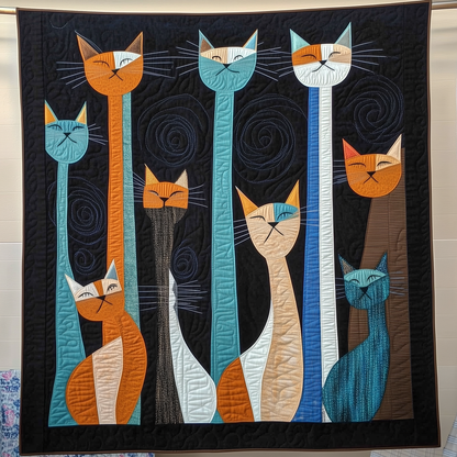 Mid Century Meow Quilted Blanket GFTOTL353