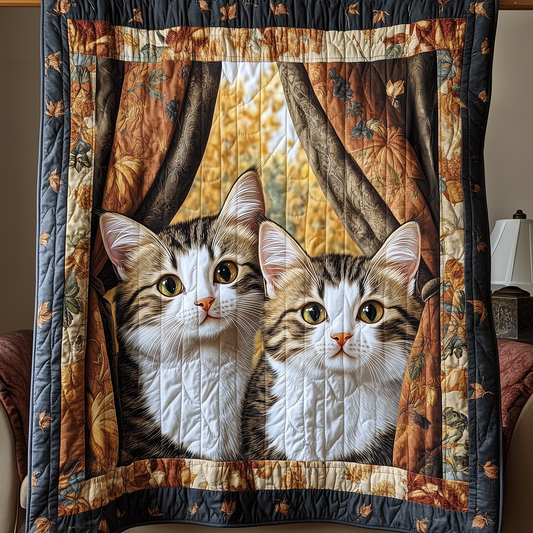 Peeking Cat Quilted Blanket GFTOTL355