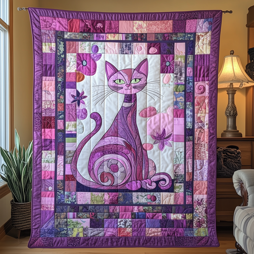 Purple Cat Quilted Blanket GFTOTL362