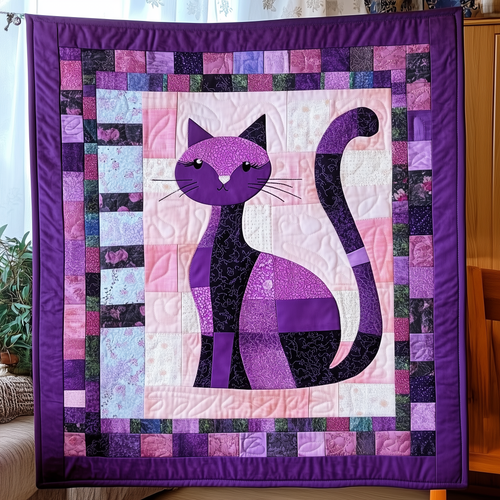 Purple Cat Quilted Blanket GFTOTL364