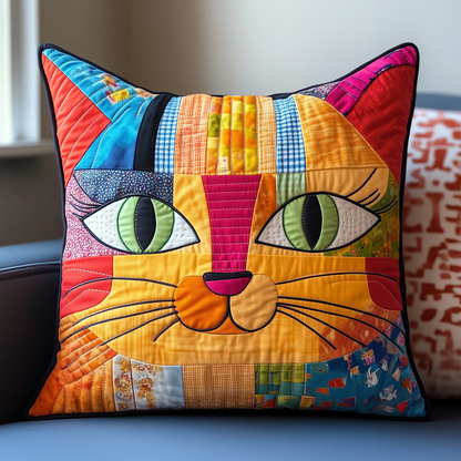 Colorful Cat Quilted Pillow Case GFTOTL369