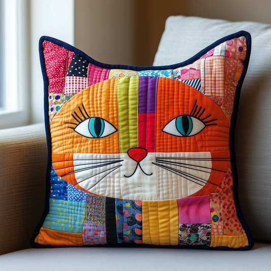 Colorful Cat Quilted Pillow Case GFTOTL371