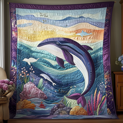 Dreamy Whales Quilted Blanket GFTOTL381