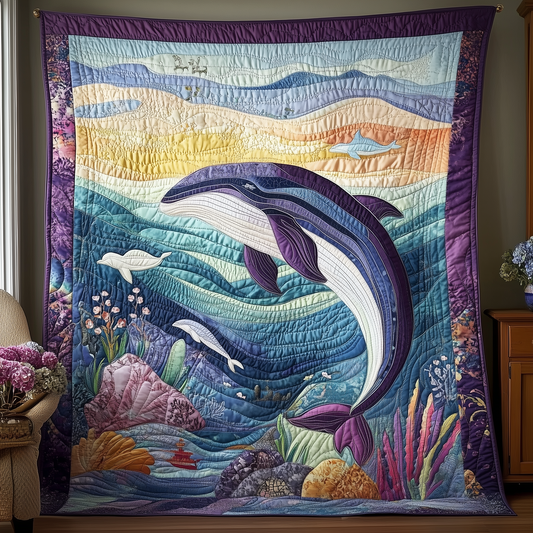 Dreamy Whales Quilted Blanket GFTOTL381