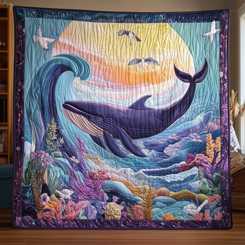 Dreamy Whales Quilted Blanket GFTOTL383