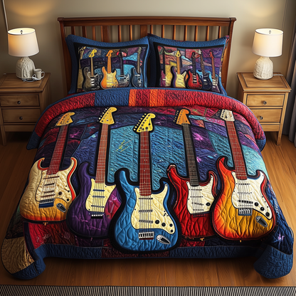 Guitar 3-Piece Quilted Bedding Set GFTOTL384