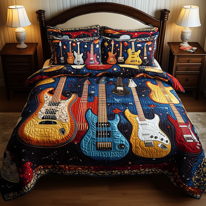 Guitar 3-Piece Quilted Bedding Set GFTOTL385