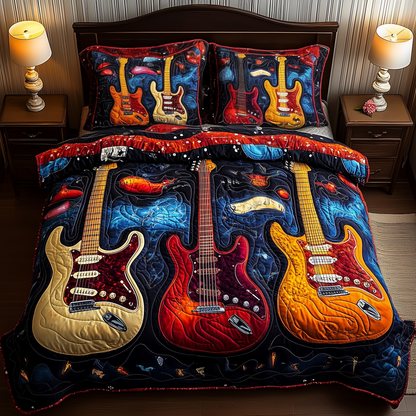 Guitar 3-Piece Quilted Bedding Set GFTOTL386