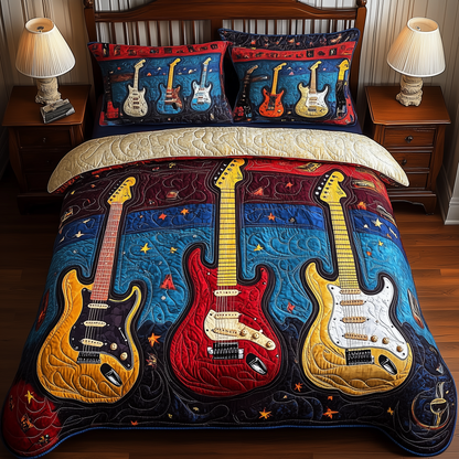 Guitar 3-Piece Quilted Bedding Set GFTOTL387