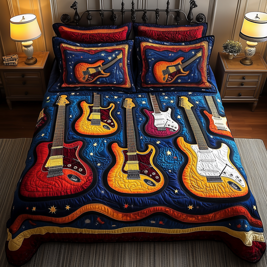 Guitar 3-Piece Quilted Bedding Set GFTOTL388