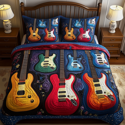 Guitar 3-Piece Quilted Bedding Set GFTOTL390