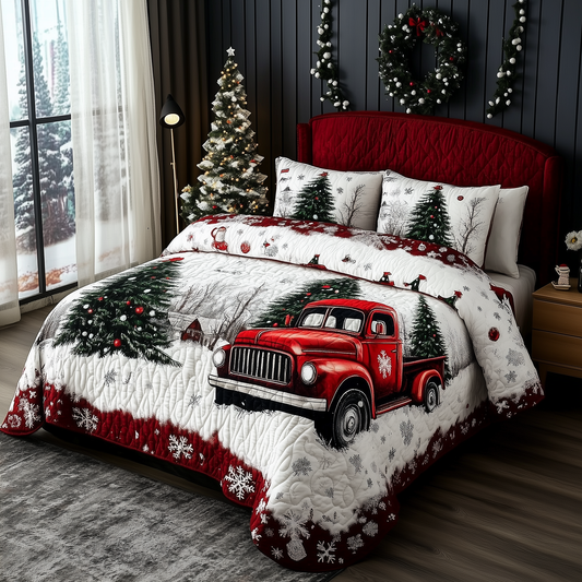 Christmas Truck 3-Piece Quilted Bedding Set GFTOTL393