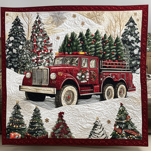 Christmas Truck Quilted Blanket GFTOTL406