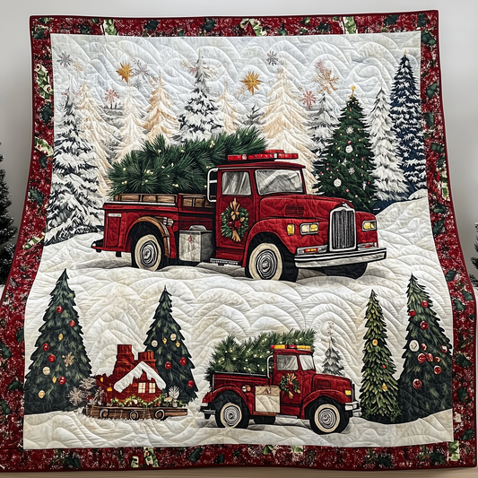 Christmas Truck Quilted Blanket GFTOTL407