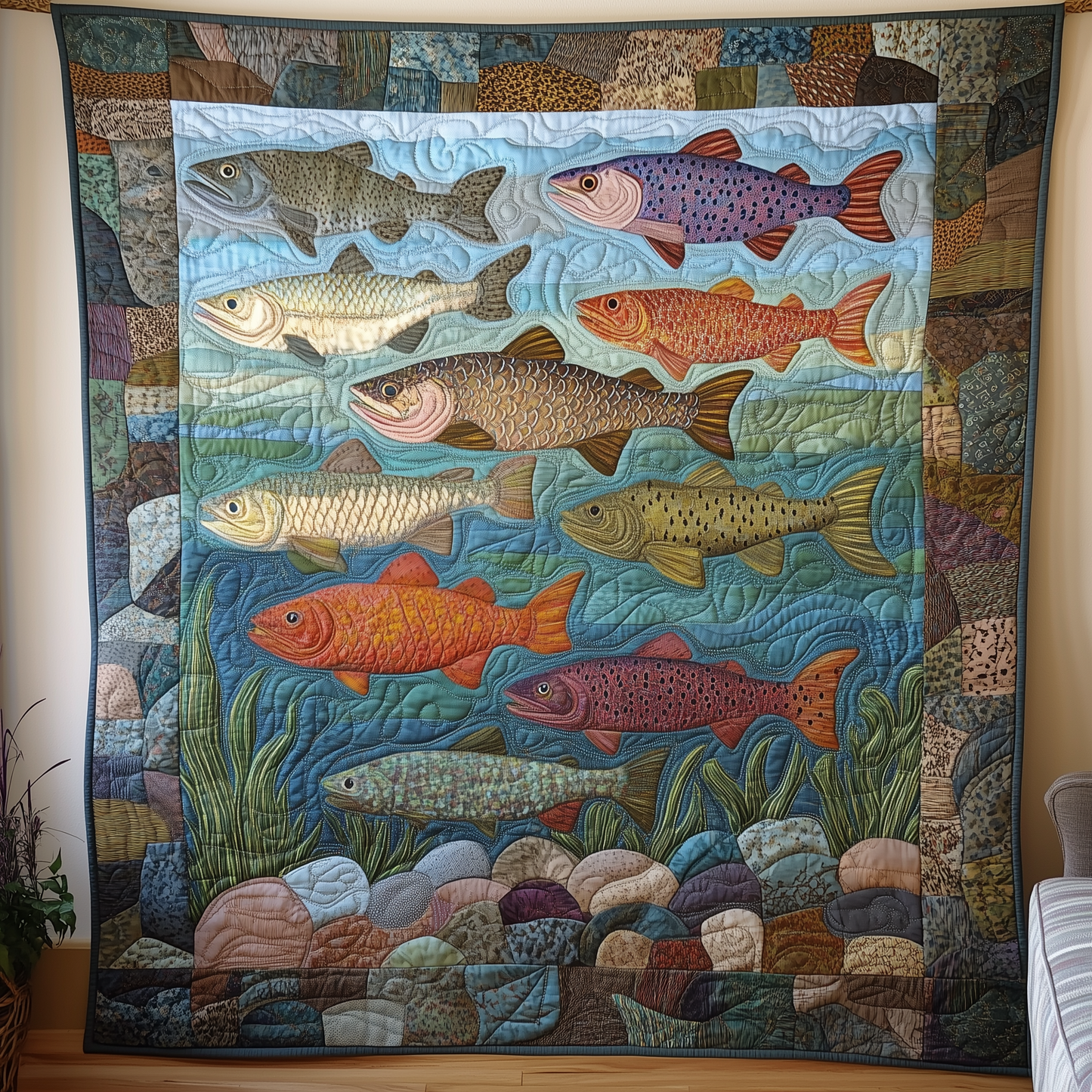 Treasuresfish Quilted Blanket GFTOTL410