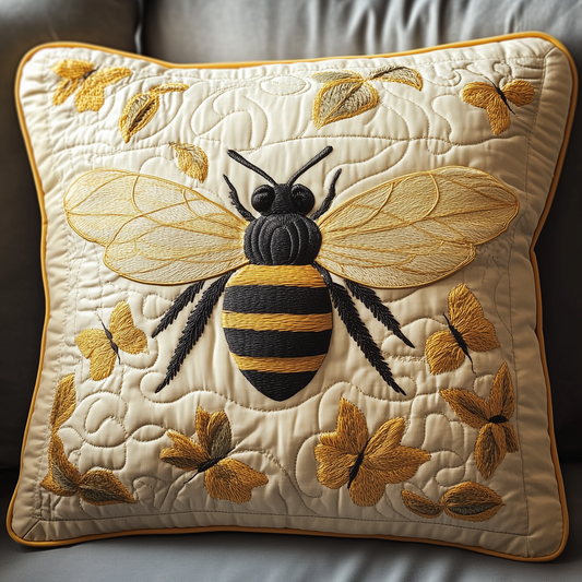 Bee Sunflower Quilted Pillow Case GFTOTL432