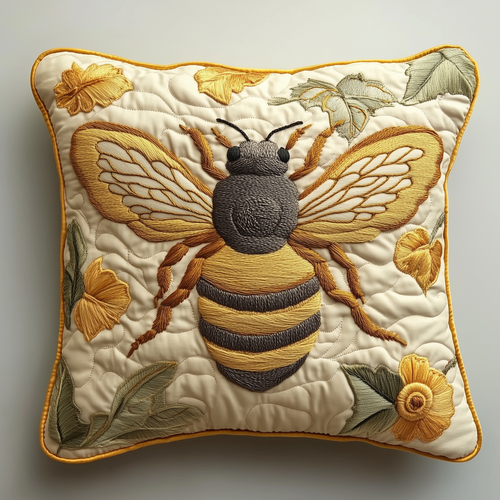 Bee Elegance Quilted Pillow Case GFTOTL438