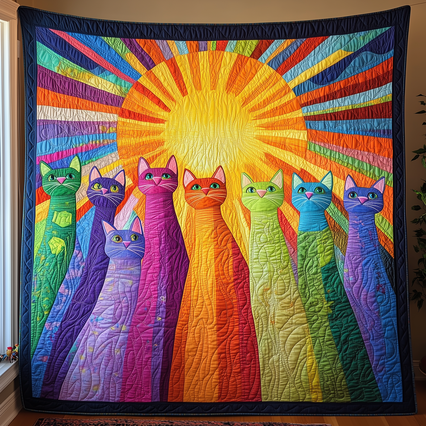 Cat Sunshine Quilted Blanket GFTOTL448