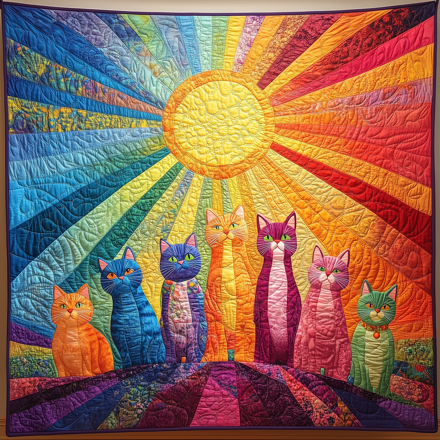 Cat Sunshine Quilted Blanket GFTOTL449