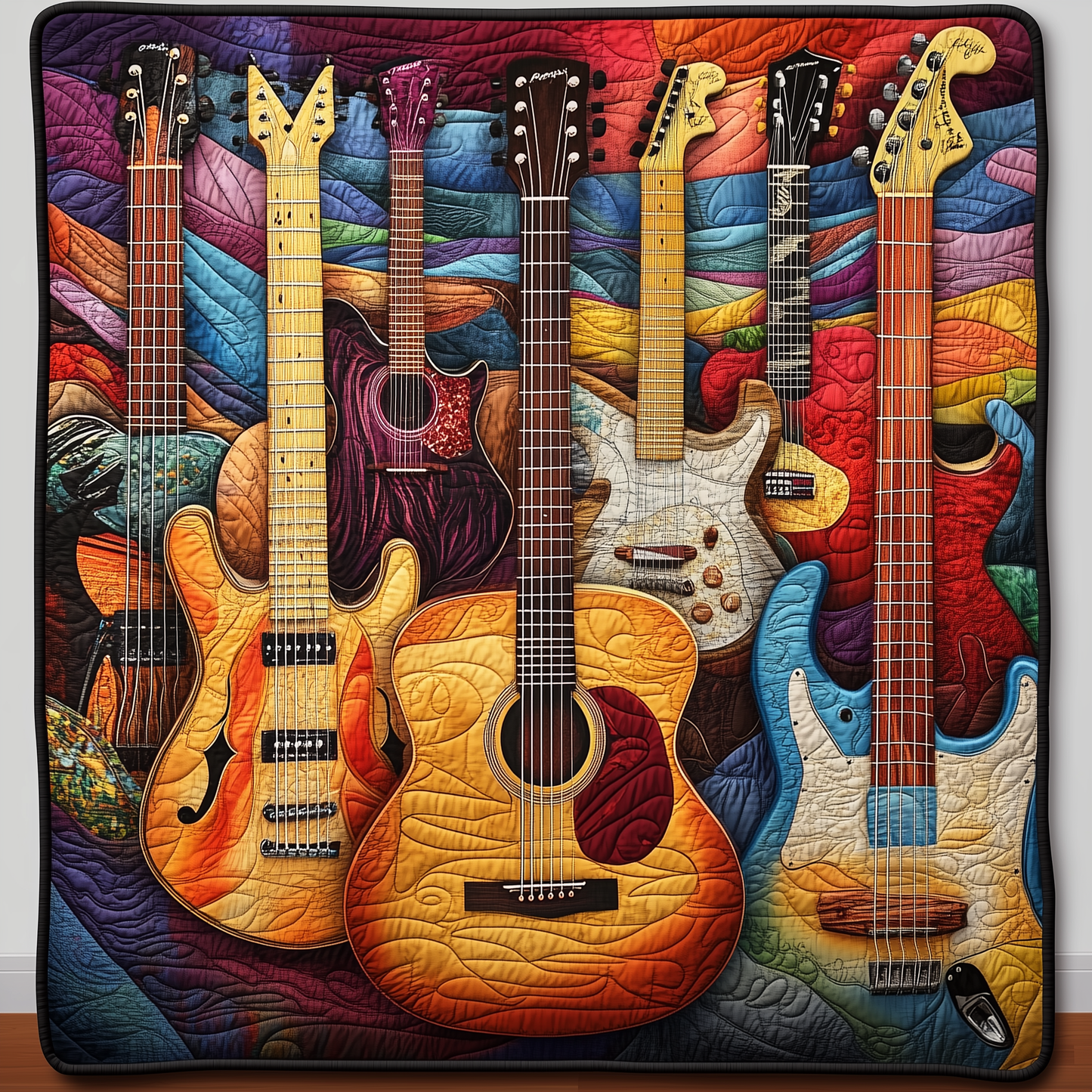 Vintage Guitars Quilted Blanket GFTOTL460