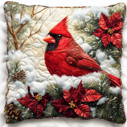 Winter Cardinal Quilted Pillow Case GFTOTL496