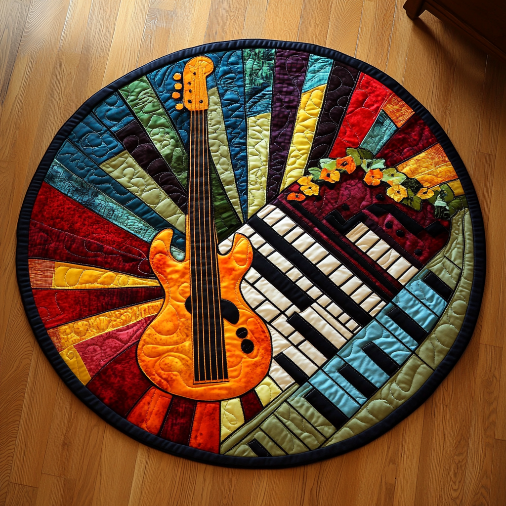 Guitar Harmony Quilted Round Mat GFTOTL579