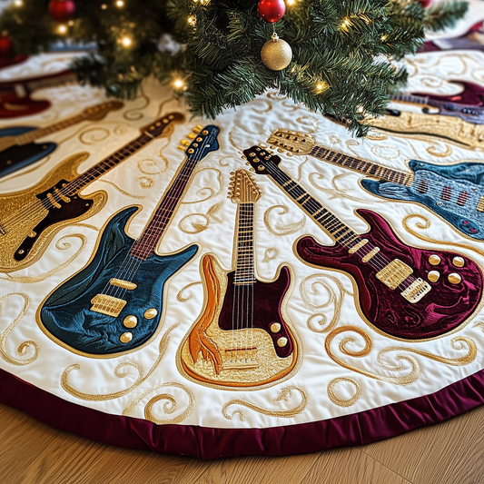 Swirls Guitar Quilted Tree Skirt GFTOTL667