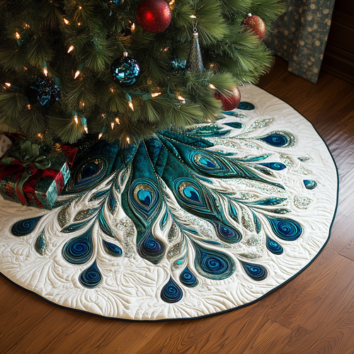 Peacock Feather Quilted Tree Skirt GFTOTL690