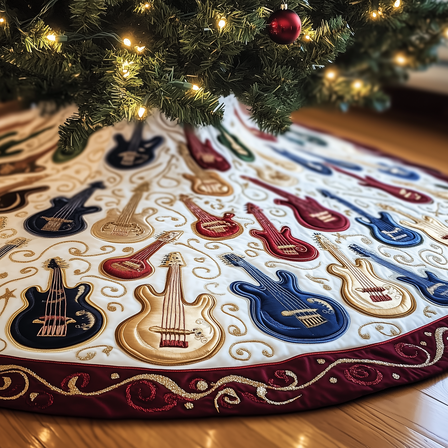 Guitar Bass Quilted Tree Skirt GFTOTL745