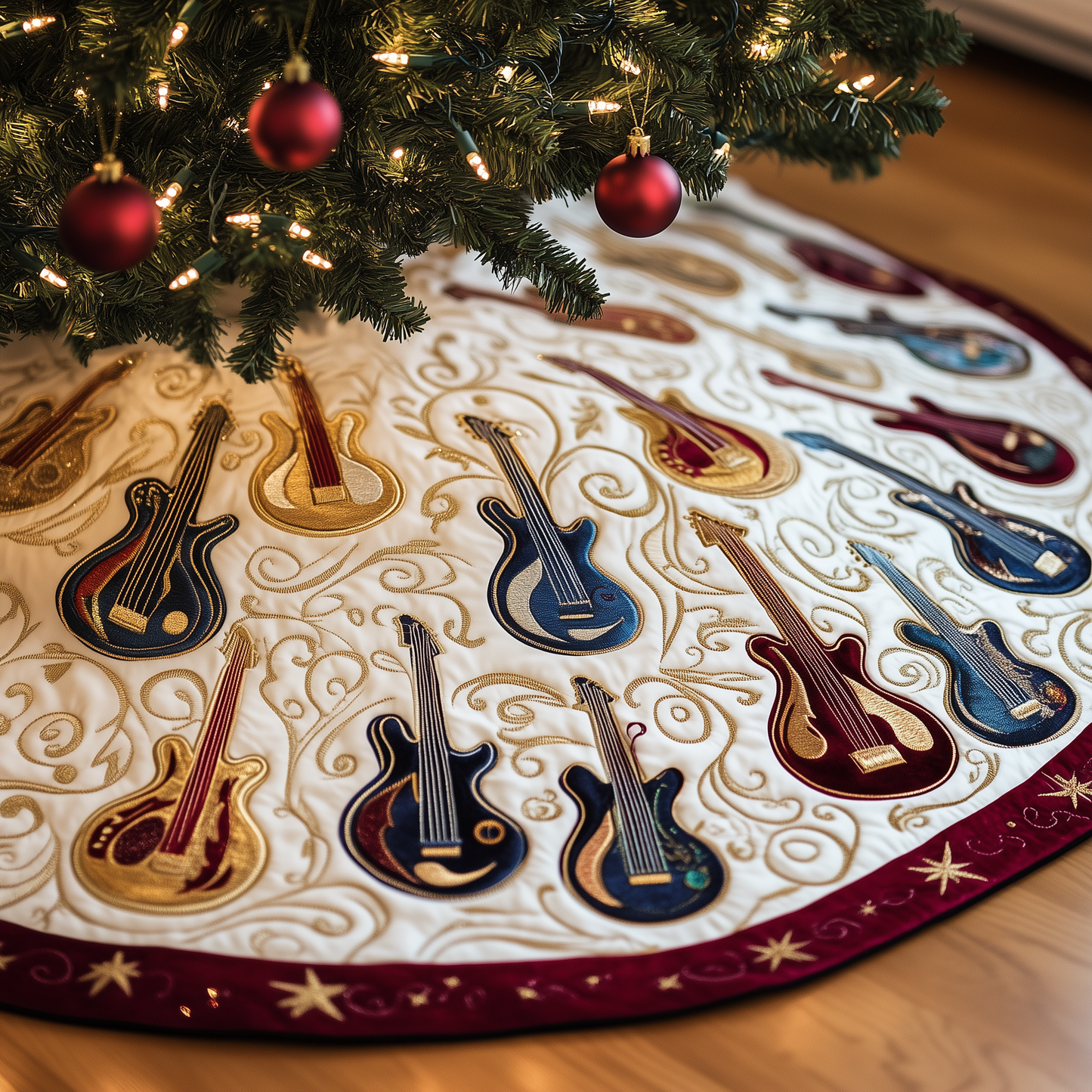 Guitar Bass Quilted Tree Skirt GFTOTL746