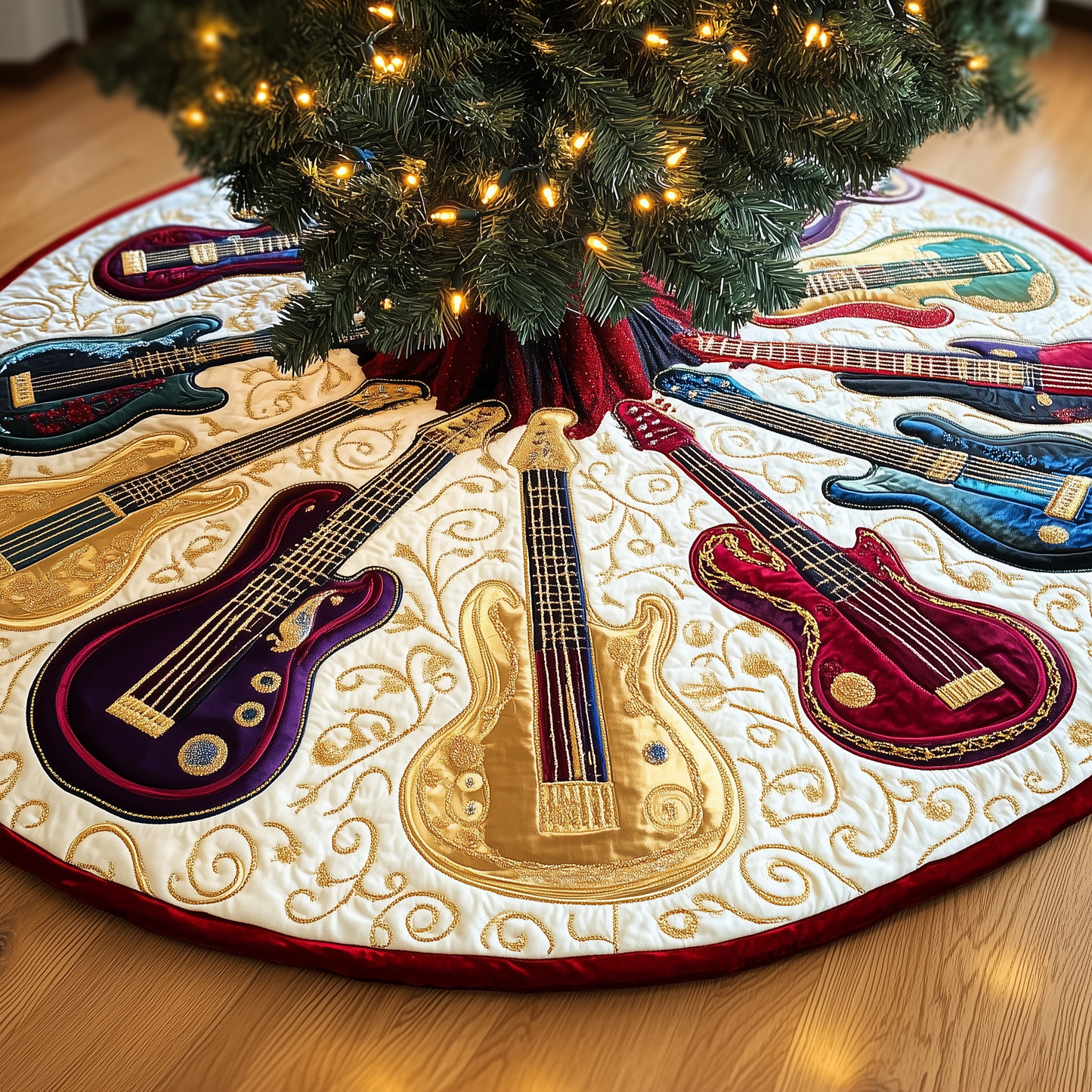 Guitar Bass Quilted Tree Skirt GFTOTL748