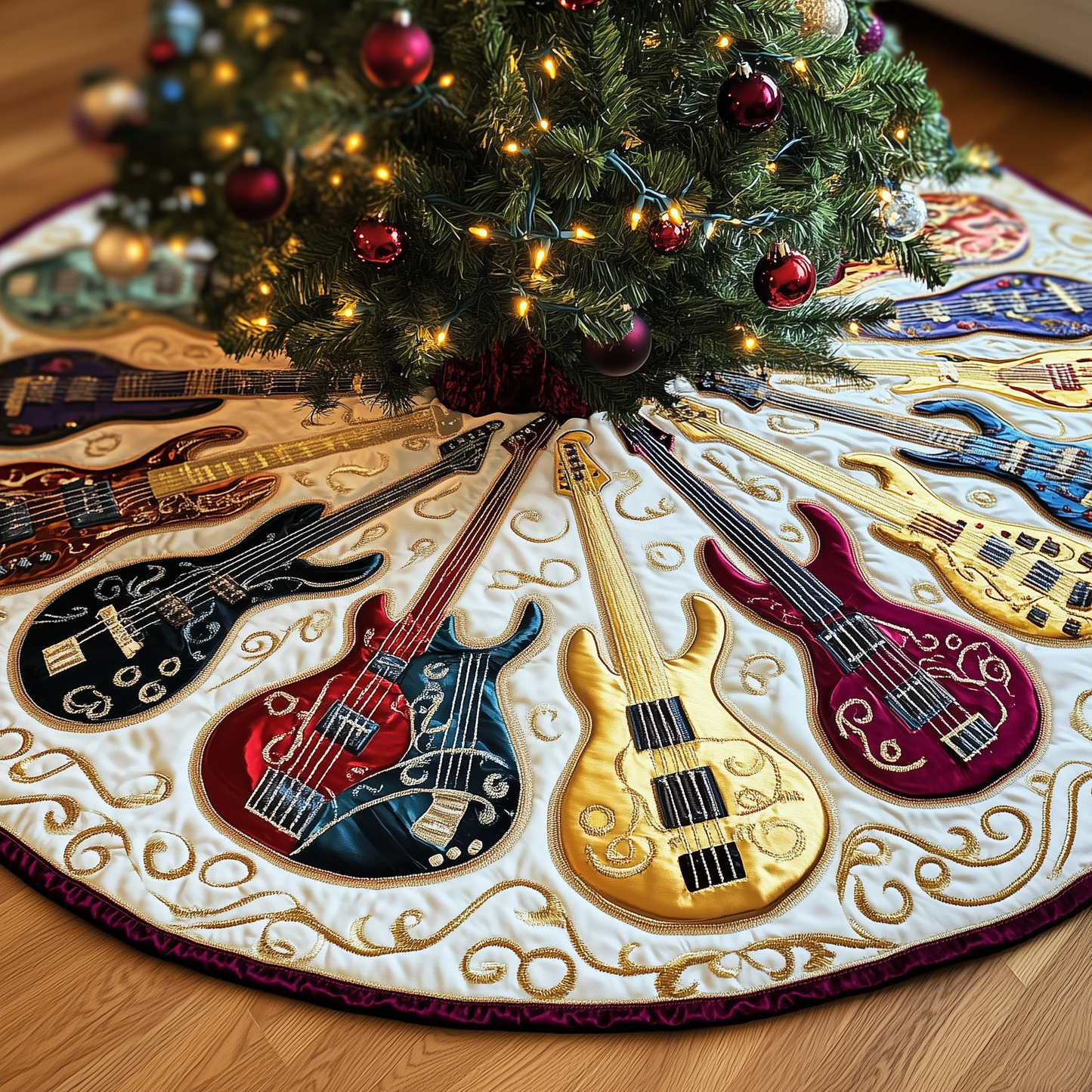 Guitar Bass Quilted Tree Skirt GFTOTL750