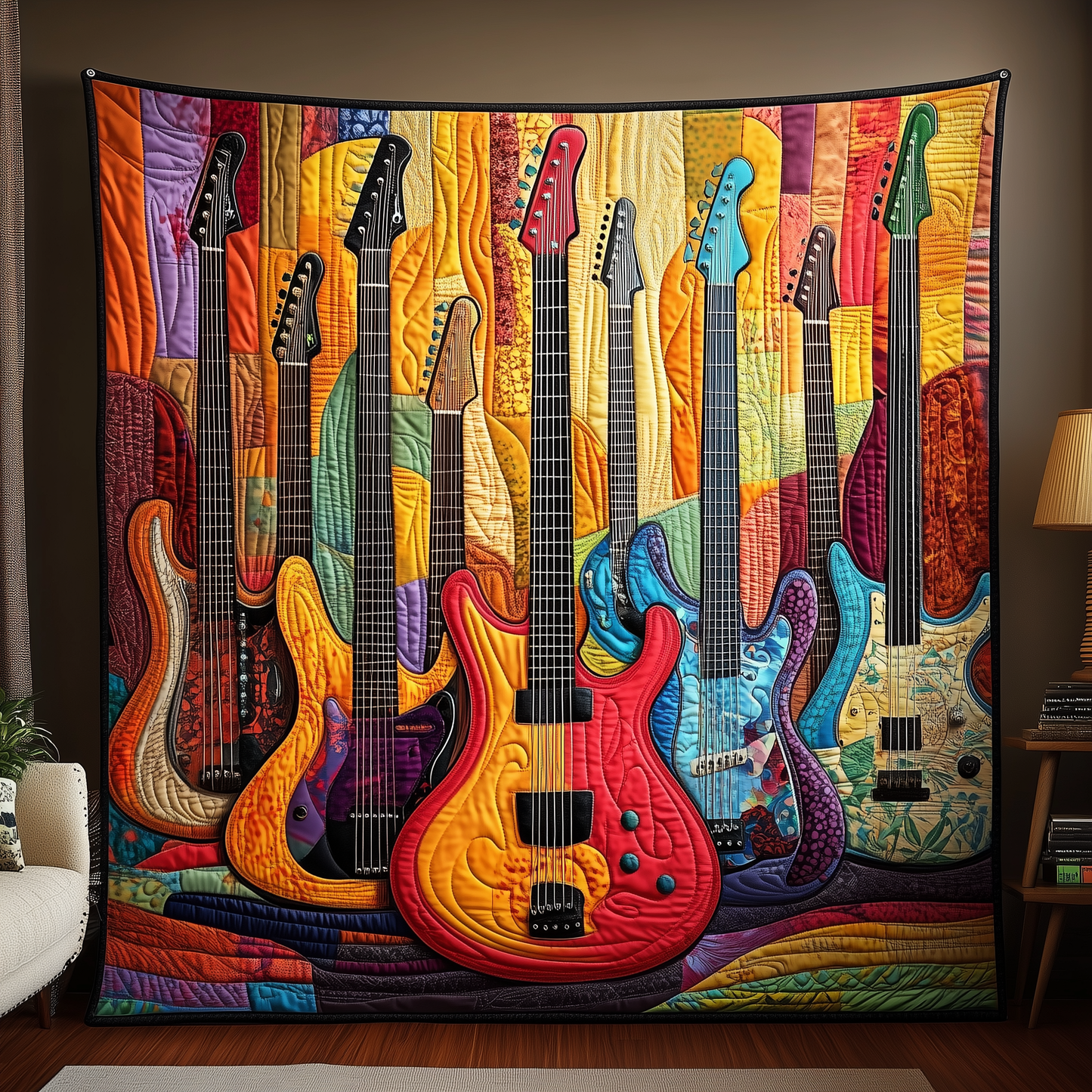 Guitar Bass Quilted Blanket GFTOTL763