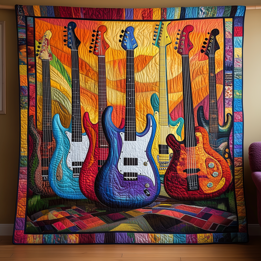 Guitar Bass Quilted Blanket GFTOTL764