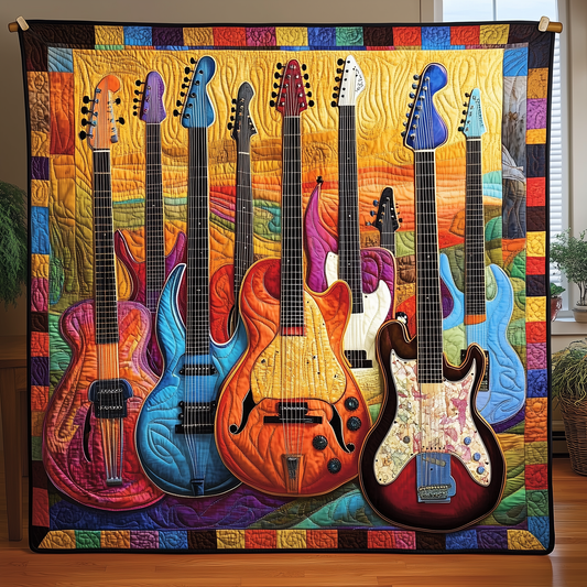 Guitar Bass Quilted Blanket GFTOTL767