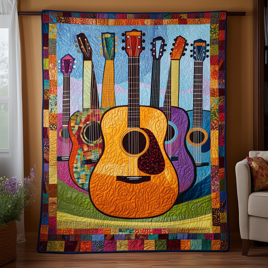 Acoustic Guitars Hamorny Quilted Blanket GFTOTL798