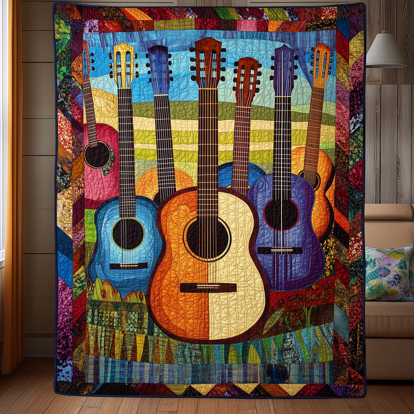 Acoustic Guitars Hamorny Quilted Blanket GFTOTL799