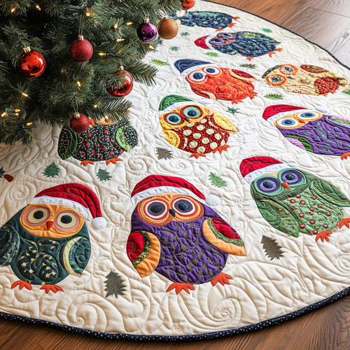 Christmas Owls Quilted Tree Skirt GFTOTL817