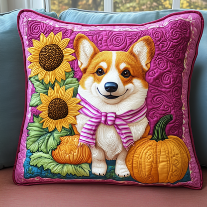 Corgi Wear Pink Quilted Pillow Case GFTOTL853