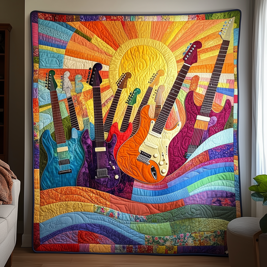 Guitars Party Quilted Blanket GFTOTL871