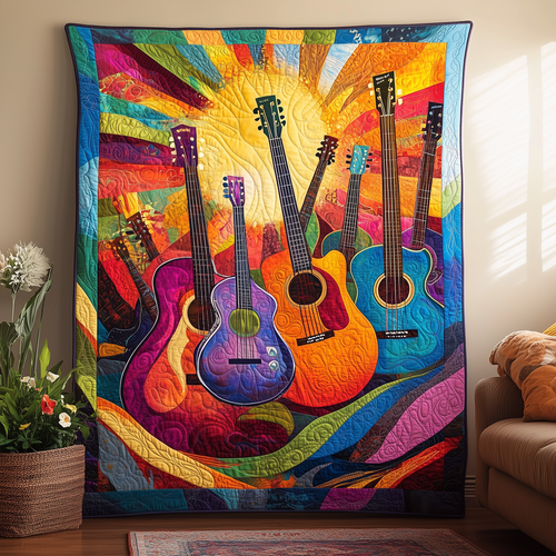 Guitars Party Quilted Blanket GFTOTL873