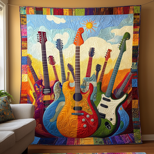 Guitars Party Quilted Blanket GFTOTL875