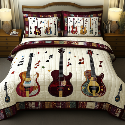 Guitars 3-Piece Quilted Bedding Set GFTOTL893