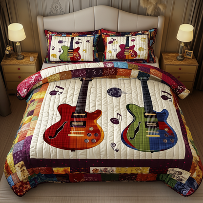 Guitars 3-Piece Quilted Bedding Set GFTOTL895