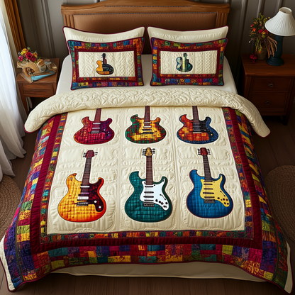 Guitars 3-Piece Quilted Bedding Set GFTOTL897